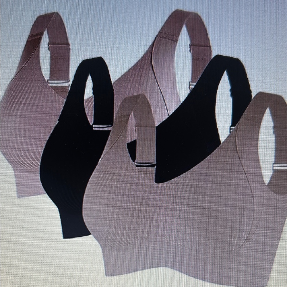 Elegant Seamless Bra Trio - Black, Blush and Tan
